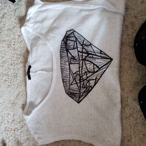 Sheer diamond shirt